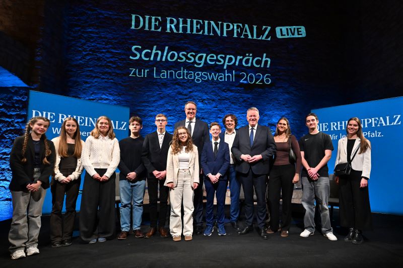 Wenn Gordon Schnieder und Alexander Schweitzer nochmal 15 wären! – Schlossgespräch der Rheinpfalz mit Schülerinnen und Schülern des GGG